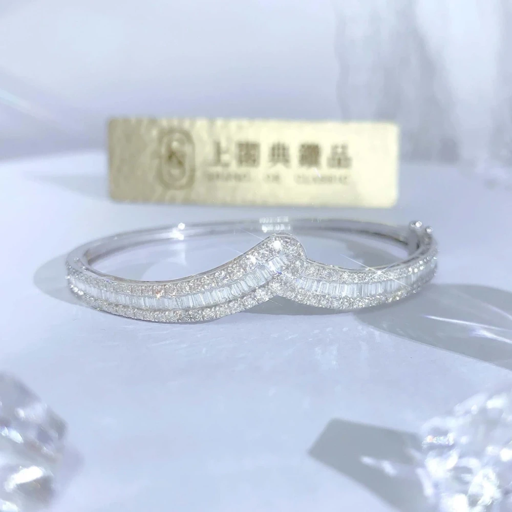 18K天然鑽石-人字手環