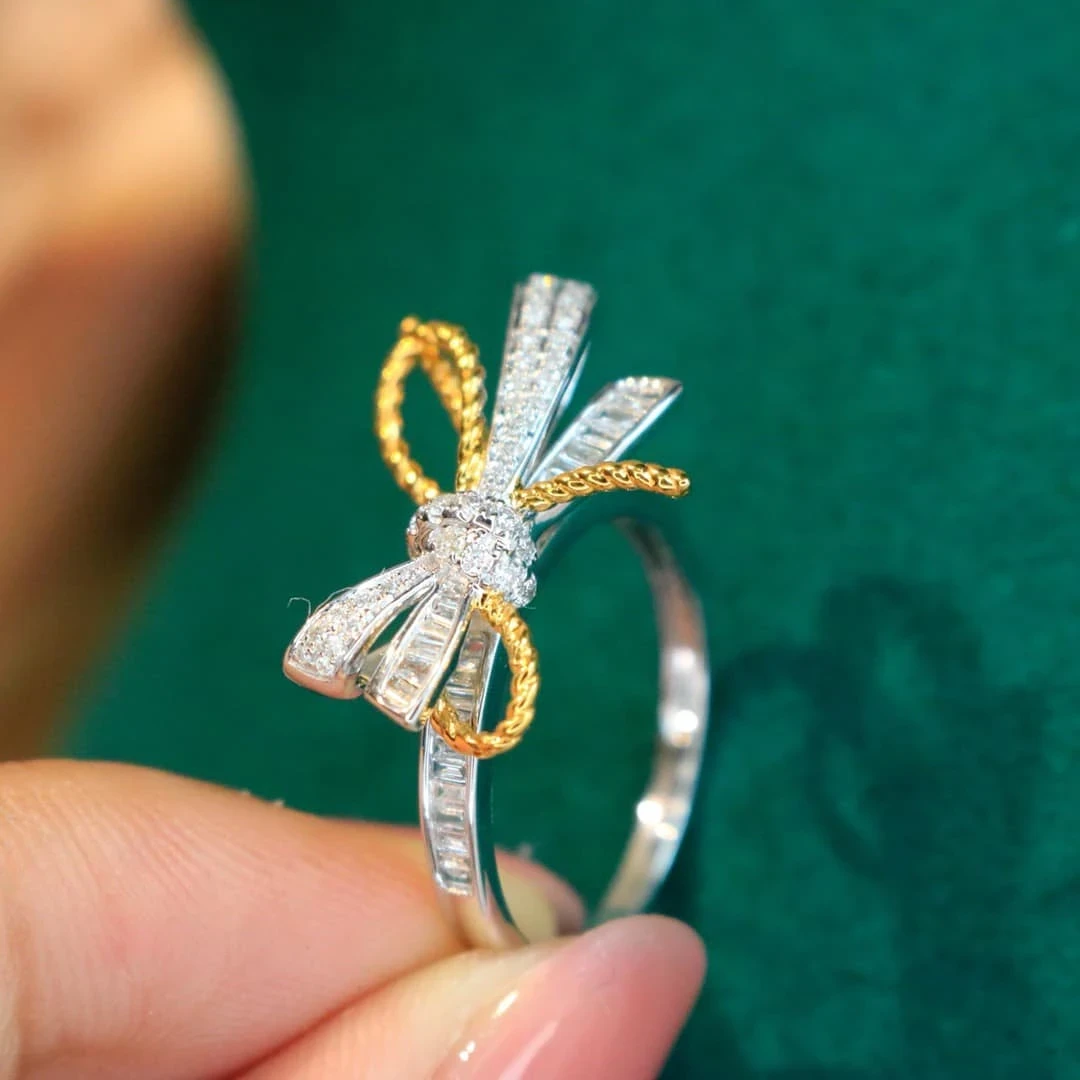 18K天然鑽石-蝴蝶分色戒指 - 第7張圖 18K天然鑽石-蝴蝶分色戒指