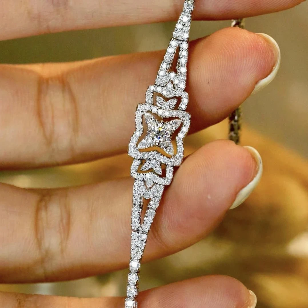 18K天然鑽石-滿鑽圖騰手鍊