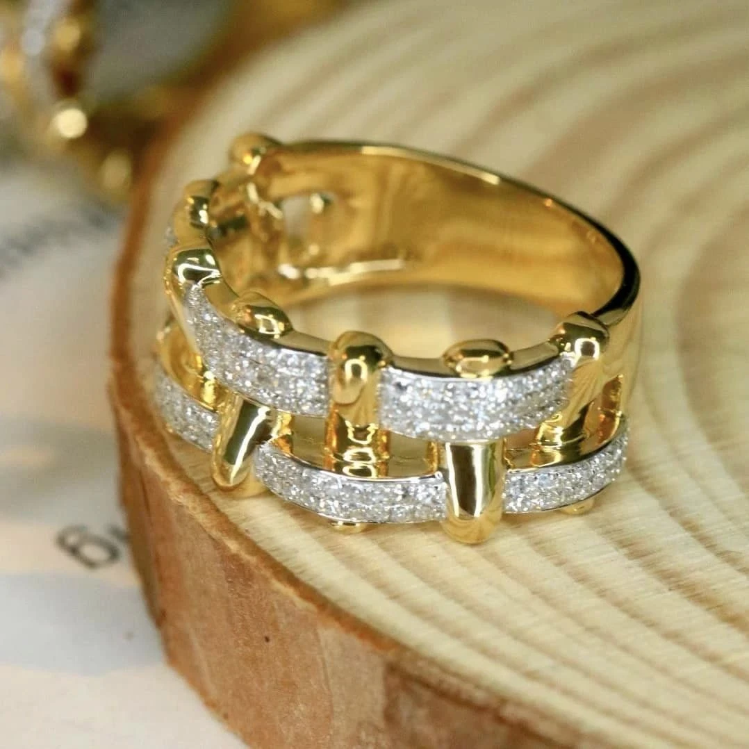 18K天然鑽石-錯落款戒指 - 第7張圖 18K天然鑽石-錯落款戒指