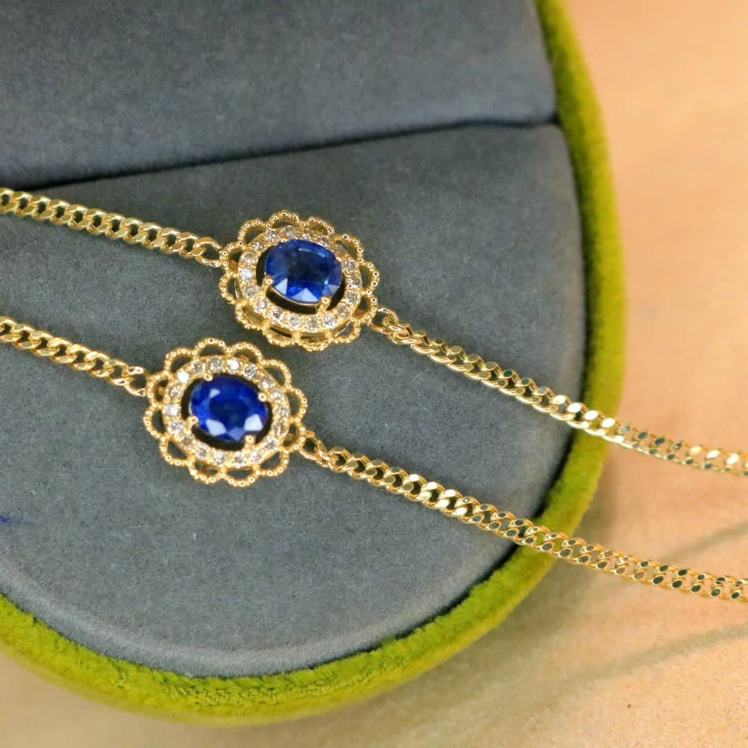 18K天然鑽石-藍寶石手鍊 - 第7張圖 18K天然鑽石-藍寶石手鍊