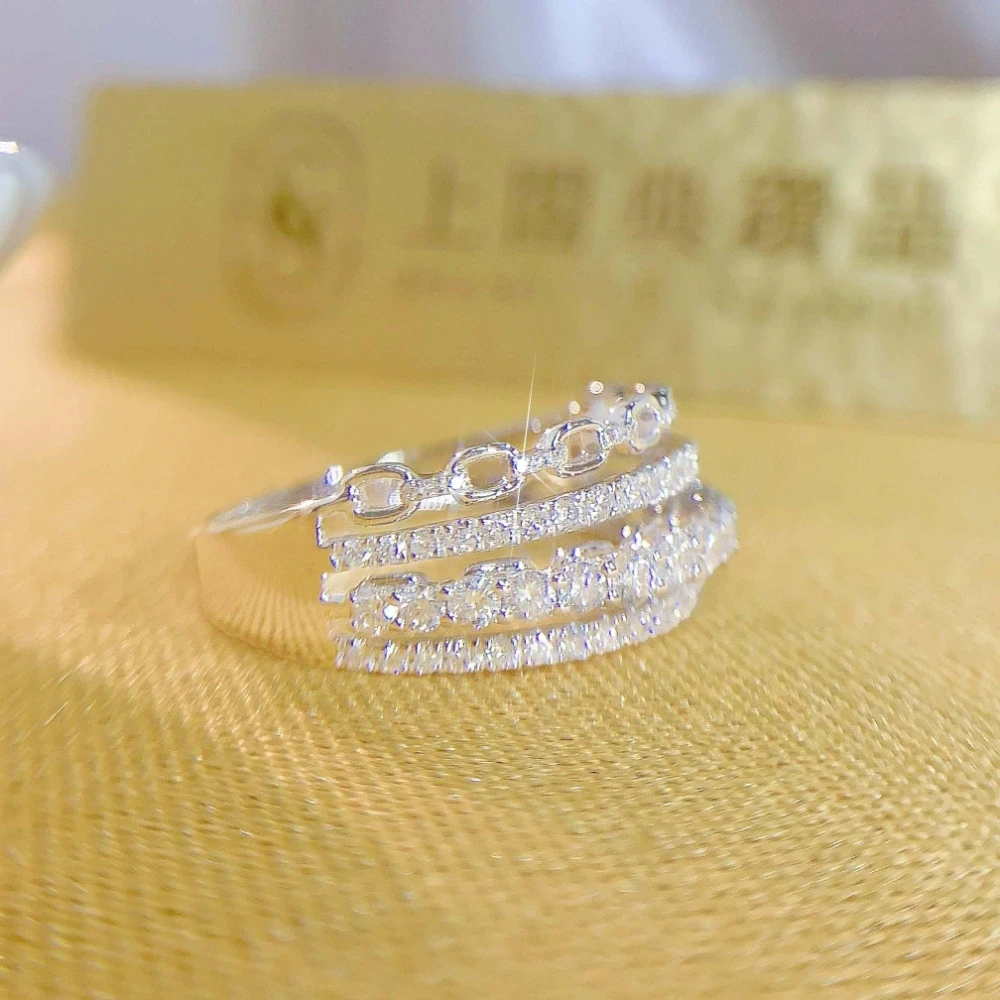 18K天然鑽石-多排款戒指 - 第7張圖 18K天然鑽石-多排款戒指