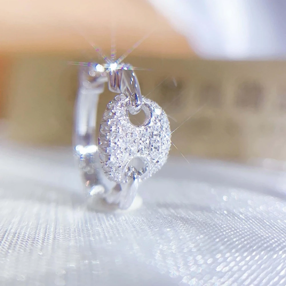 18K天然鑽石-雙圈耳扣式耳環 - 第7張圖 18K天然鑽石-雙圈耳扣式耳環