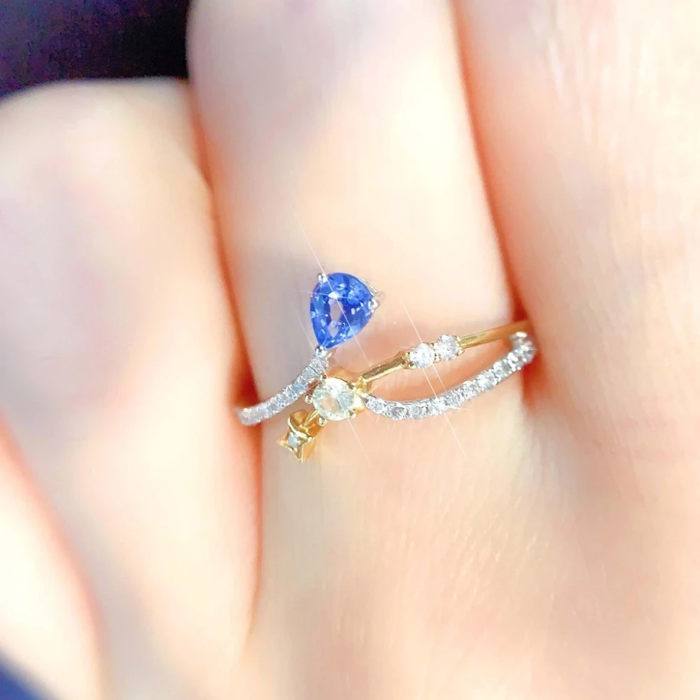 18K天然鑽石-藍寶星軌戒指 - 第7張圖 18K天然鑽石-藍寶星軌戒指