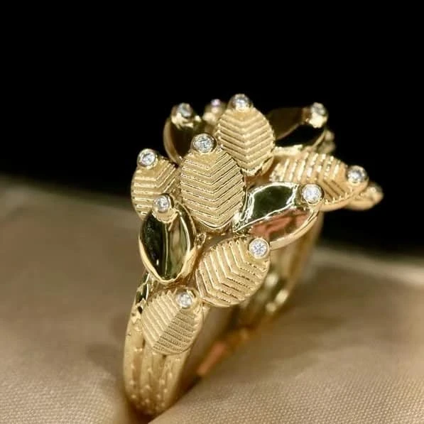 18K天然鑽石-咖啡豆系列戒指