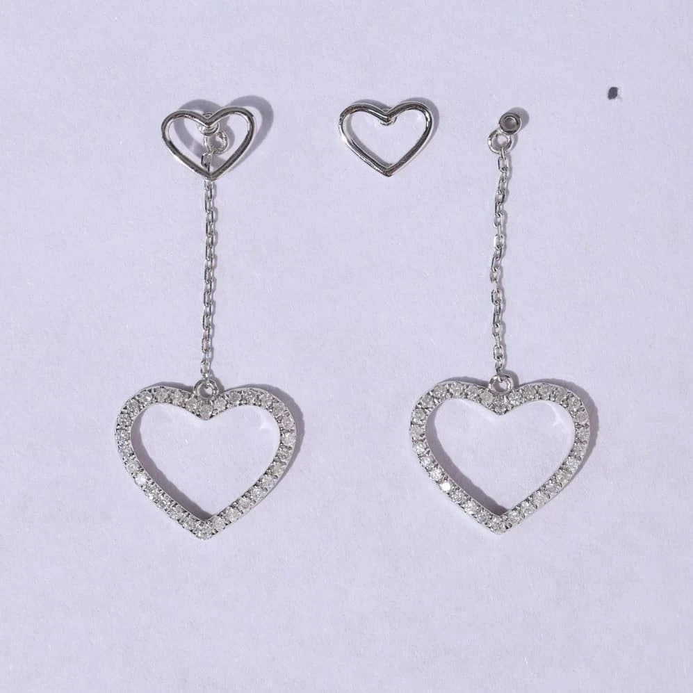 18K天然鑽石-心形耳環兩戴款 - 第8張圖 18K天然鑽石-心形耳環兩戴款