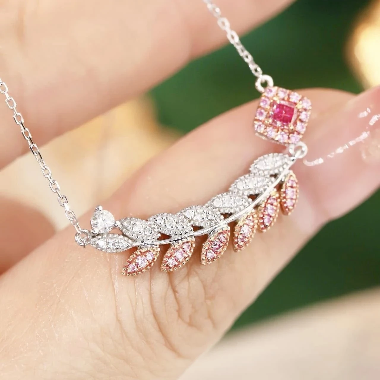 18K天然鑽石-麥穗項鍊 - 第8張圖 18K天然鑽石-麥穗項鍊