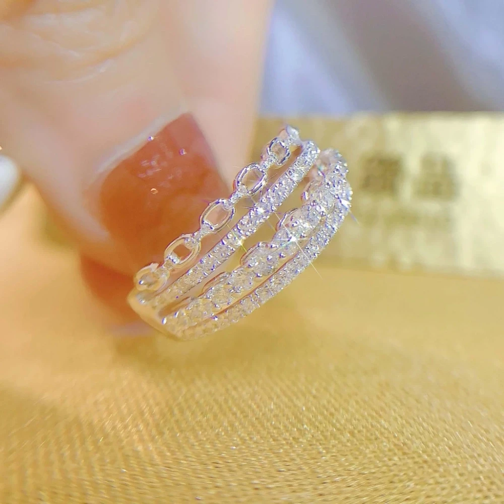 18K天然鑽石-多排款戒指 - 第8張圖 18K天然鑽石-多排款戒指