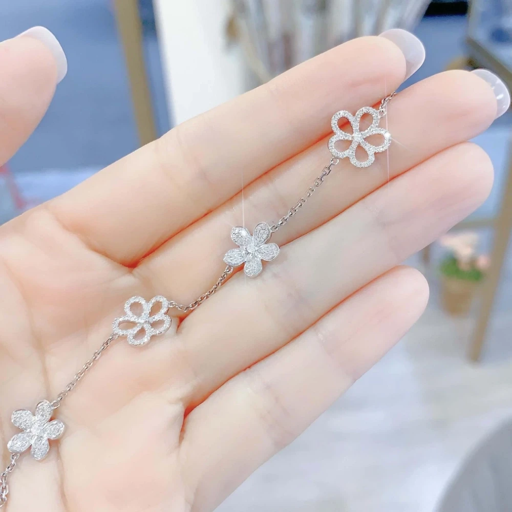 18K天然鑽石-五花款手鍊