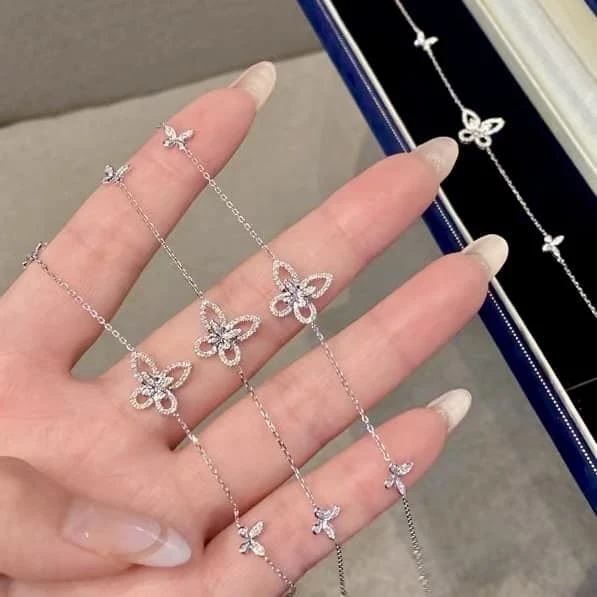 18K天然鑽石-三蝴蝶手鍊