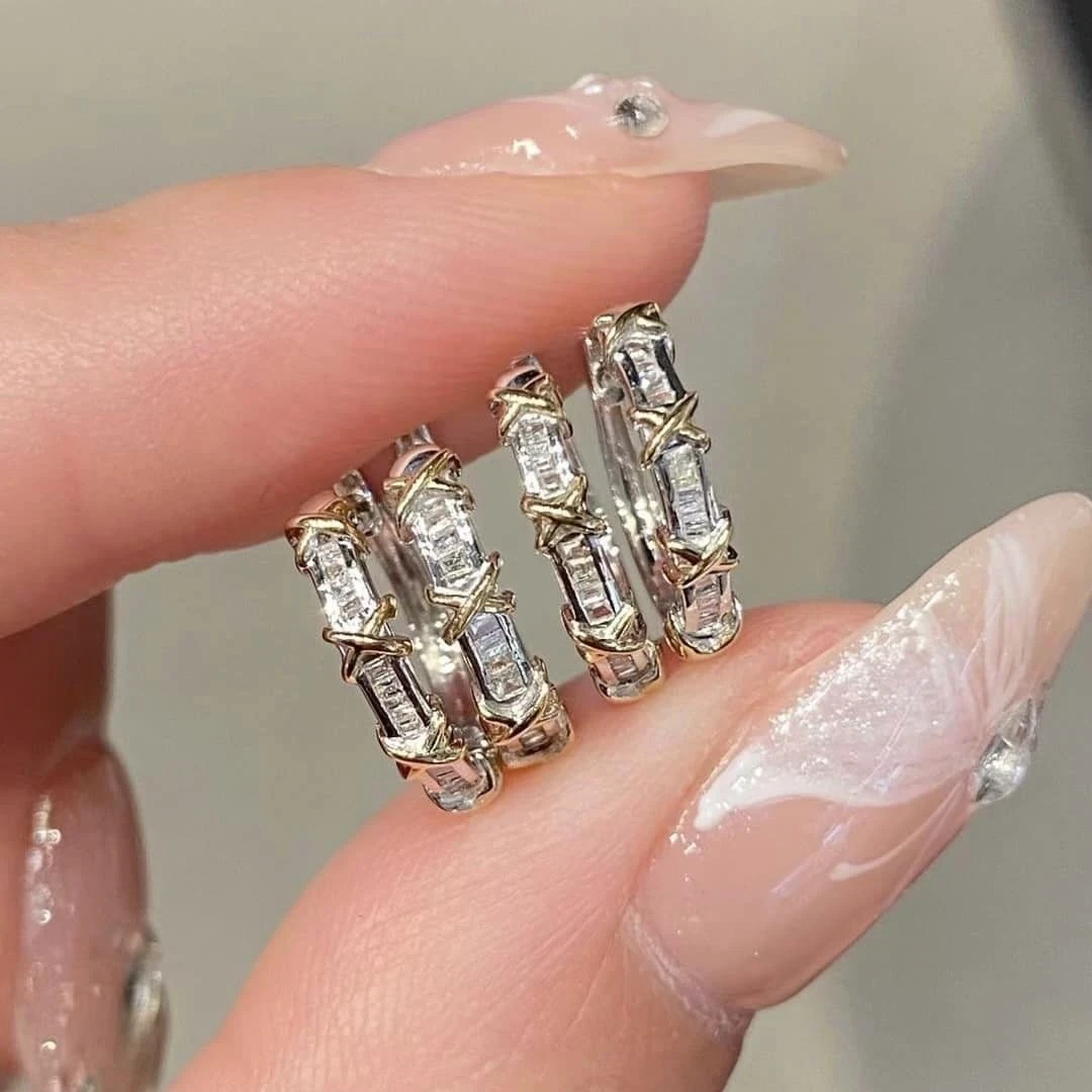 18K天然鑽石-雙色交叉羅馬耳環 - 第8張圖 18K天然鑽石-雙色交叉羅馬耳環