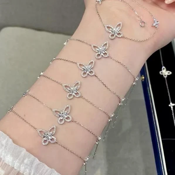 18K天然鑽石-三蝴蝶手鍊