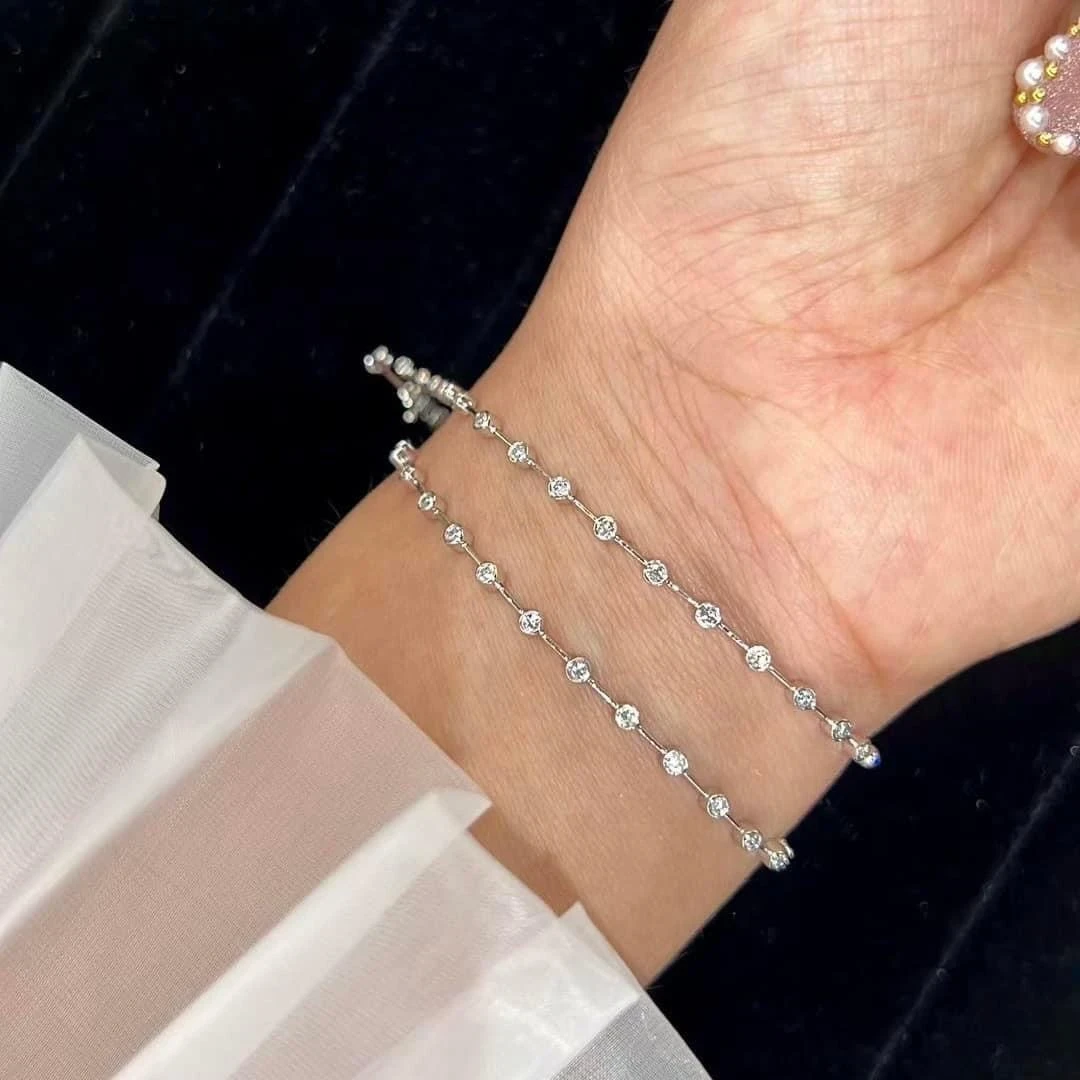 18K天然鑽石-泡泡手鍊