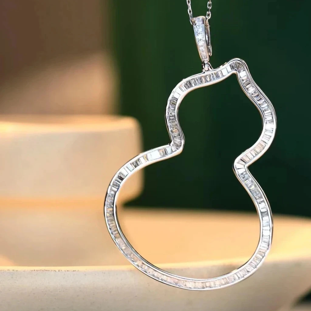 18K天然鑽石-超大號葫蘆萬能扣墜飾