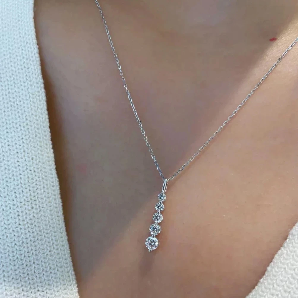 18k天然鑽石-漸變項鍊