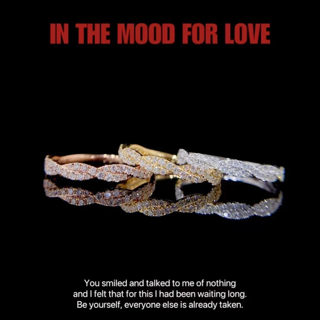 18K天然鑽石-扭編排戒