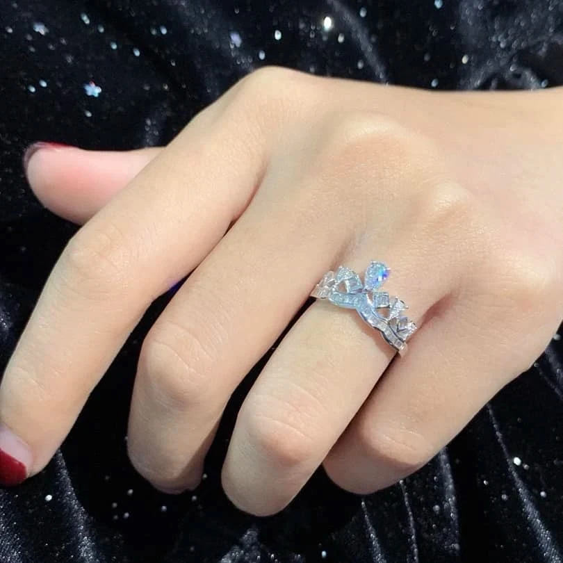 18K天然鑽石-皇冠戒指