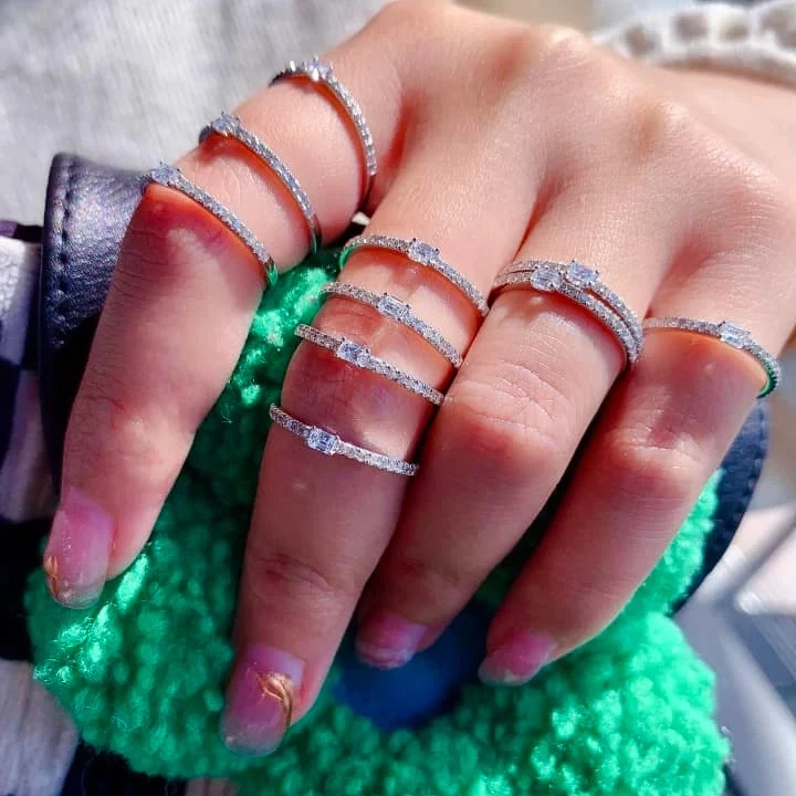 18K天然鑽石-簡約戒指