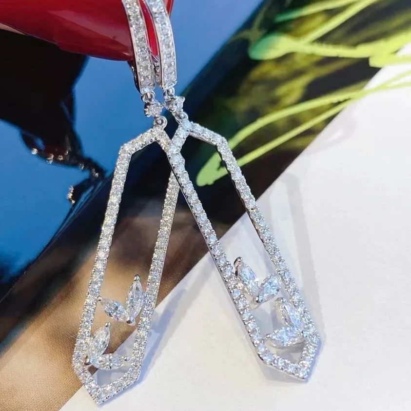 18K天然鑽石-比翼雙飛耳環