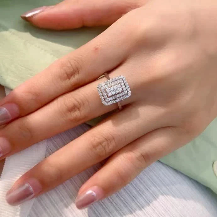 18K天然鑽石-經典雙排戒指/項鍊/耳環/手鍊