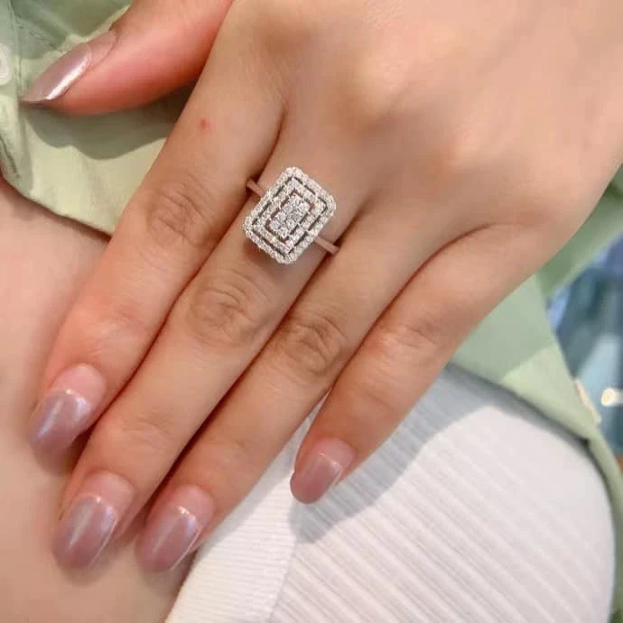 18K天然鑽石-經典雙排戒指/項鍊/耳環/手鍊