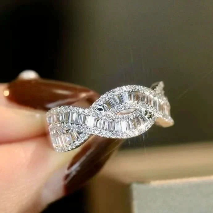 18K金天然鑽石-交叉戒指 - 第2張圖 18K金天然鑽石-交叉戒指