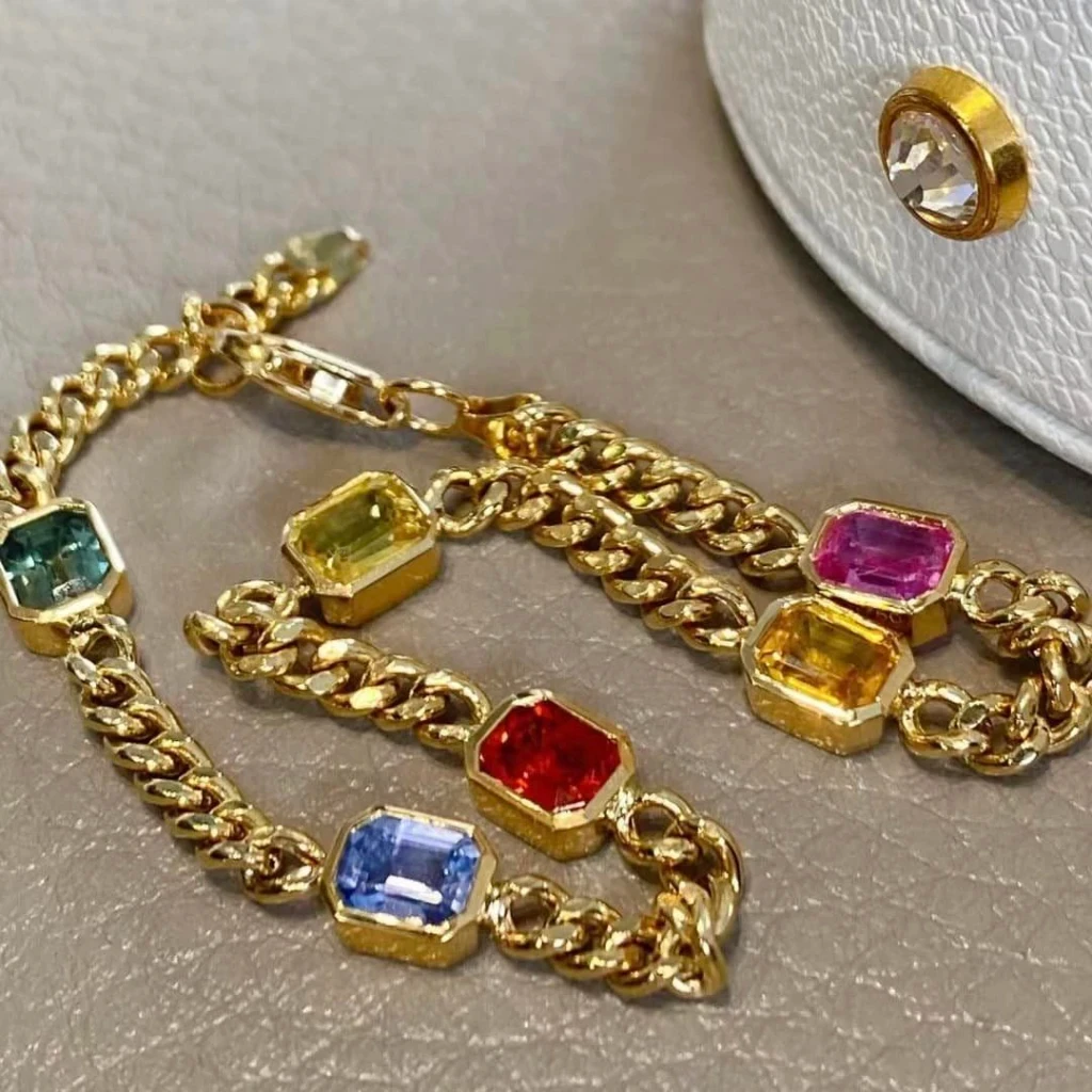 18k-彩色藍寶石彩虹手鍊 - 第1張圖 18k-彩色藍寶石彩虹手鍊