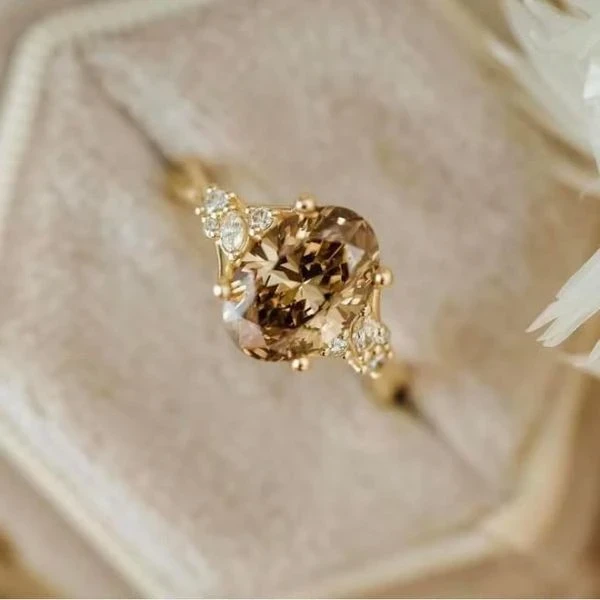 天然鑽石-一克拉干邑色裸石