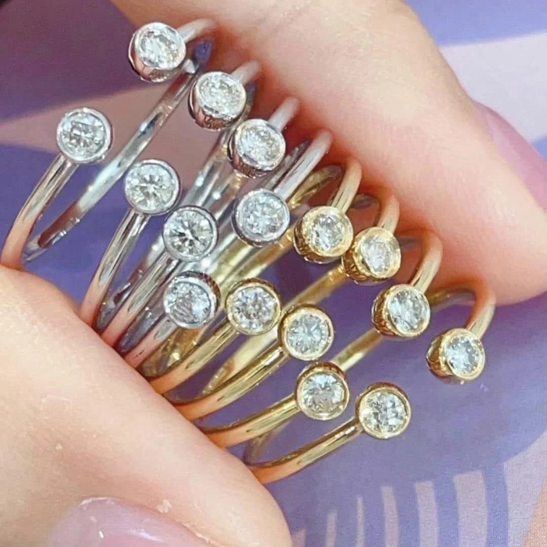 18K天然鑽石-雙鑽戒指