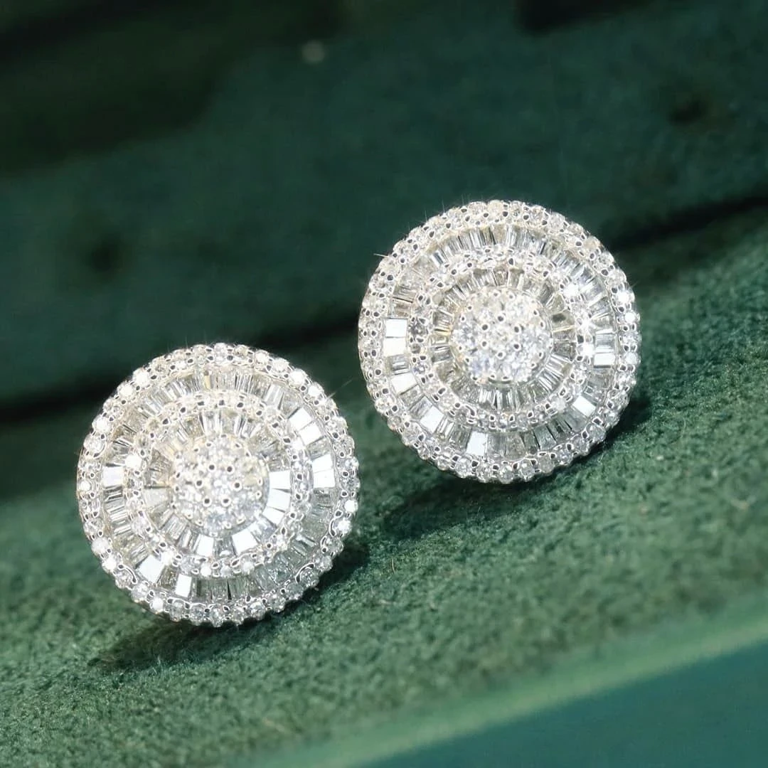 18K天然鑽石-圓形耳環