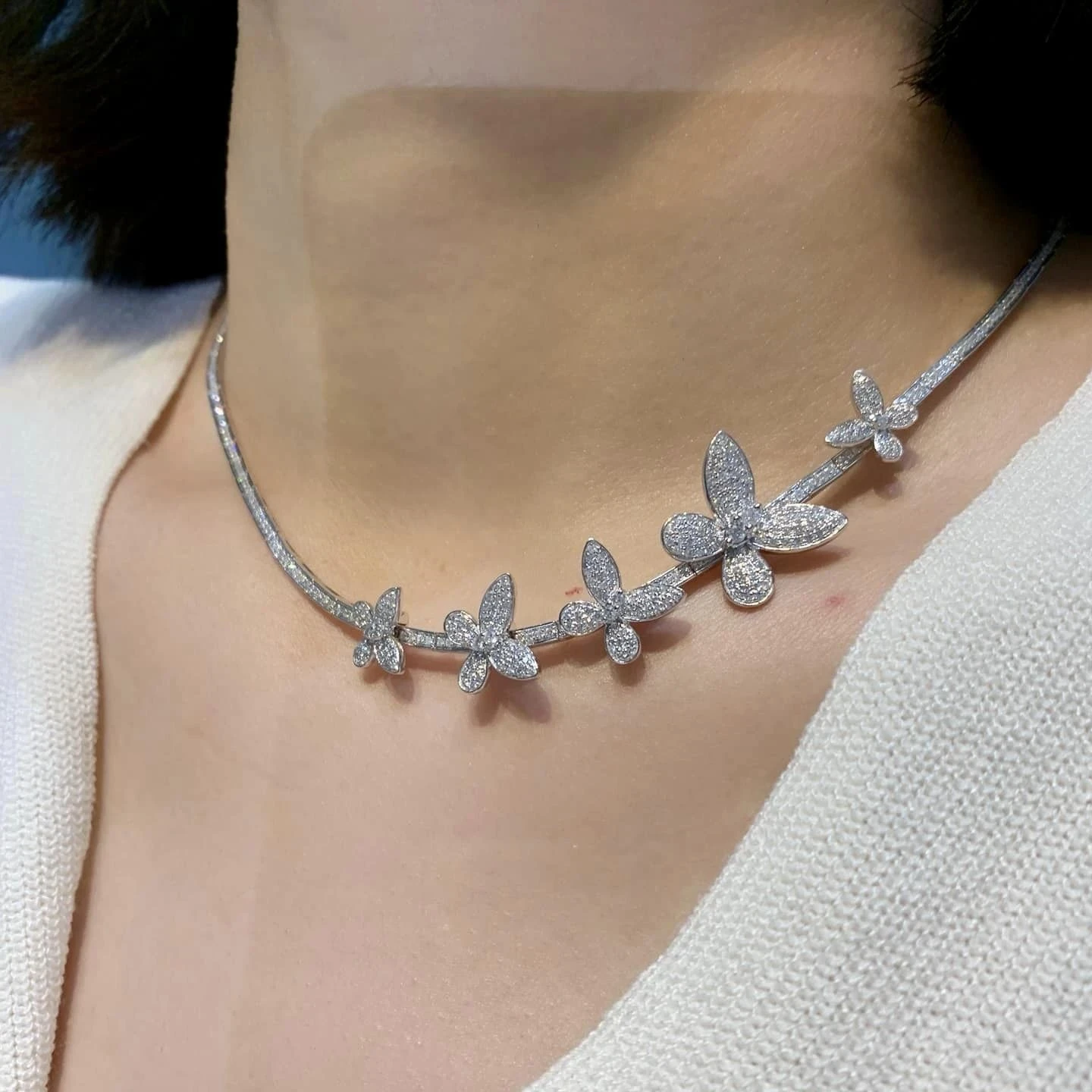 18K天然鑽石-蝴蝶項鍊