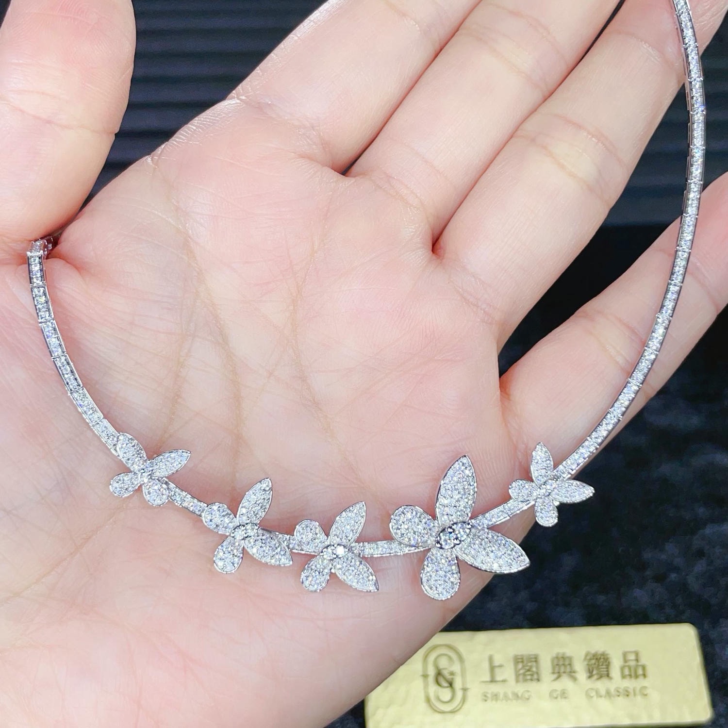 18K天然鑽石-蝴蝶項鍊