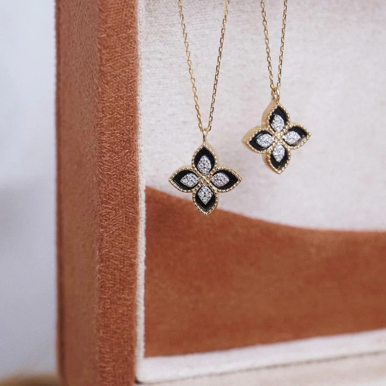 18K天然鑽石-四葉草瑪瑙項鍊