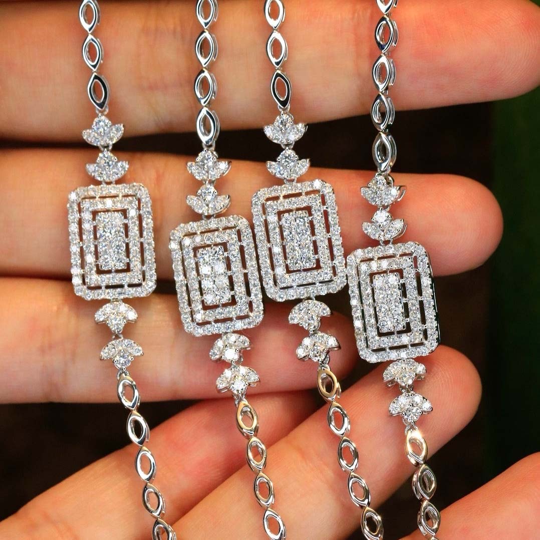 18K天然鑽石-經典雙排戒指/項鍊/耳環/手鍊