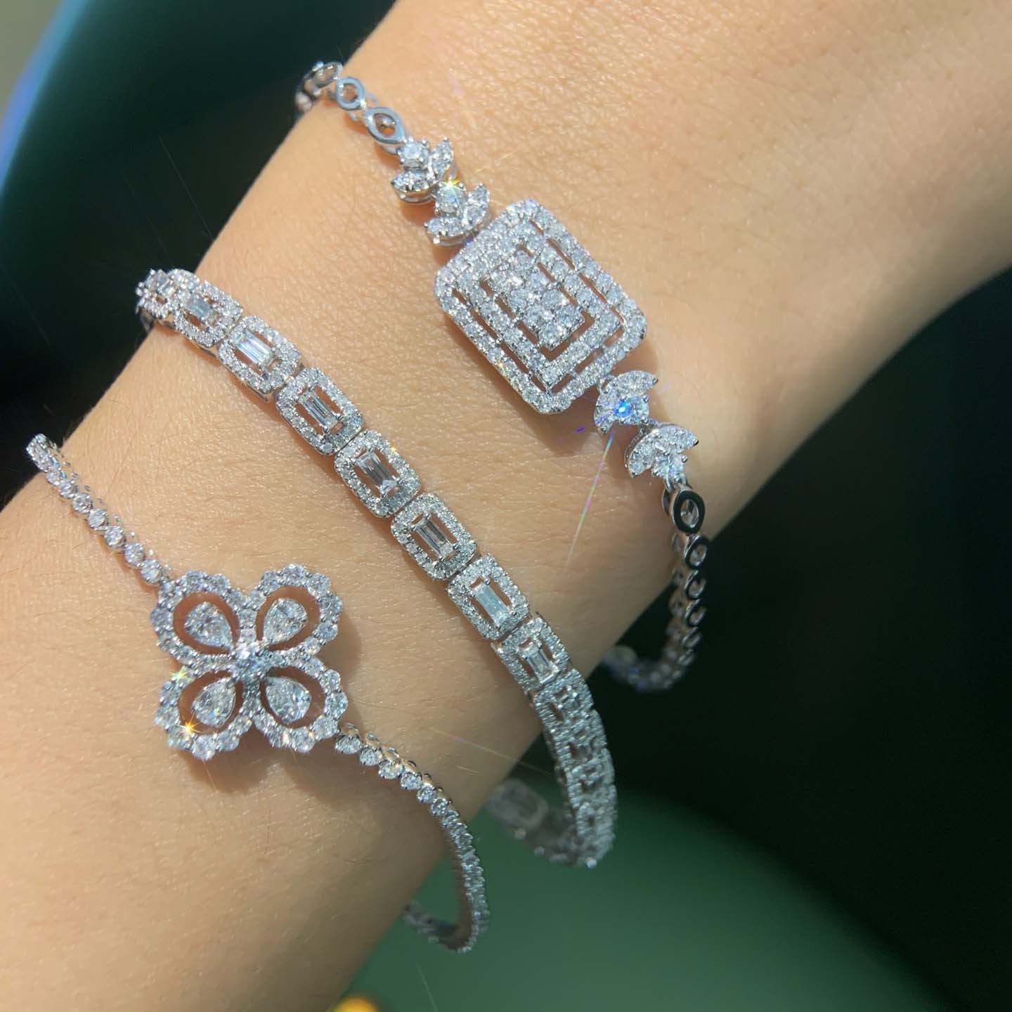 18K天然鑽石-經典雙排戒指/項鍊/耳環/手鍊