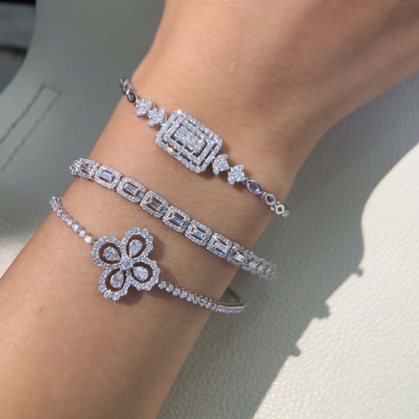 18K天然鑽石-經典雙排戒指/項鍊/耳環/手鍊