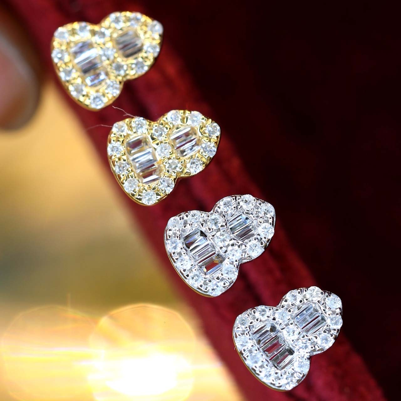 18K天然鑽石-葫蘆造型耳環