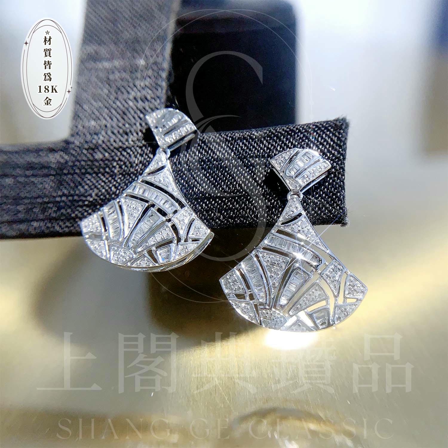 18k天然鑽石-小裙子耳環