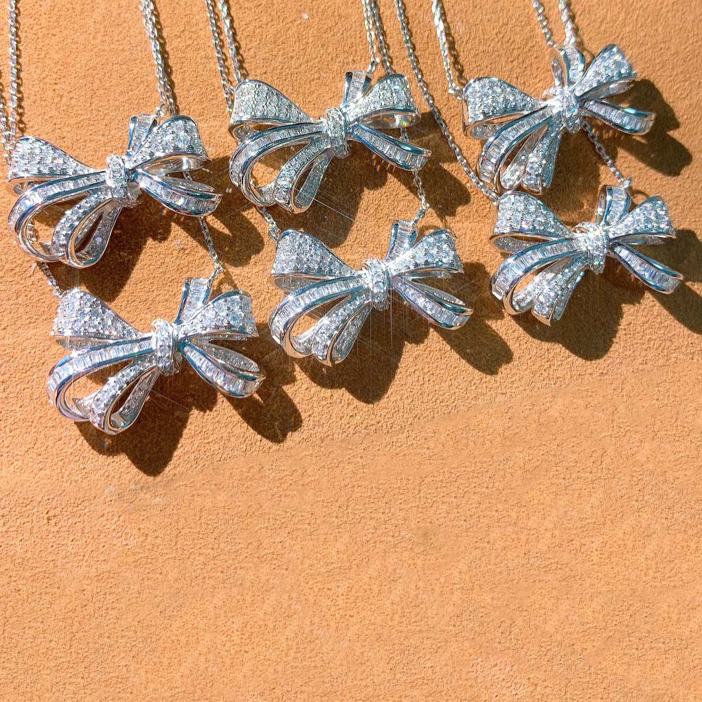 18K天然鑽石-蝴蝶結項鍊