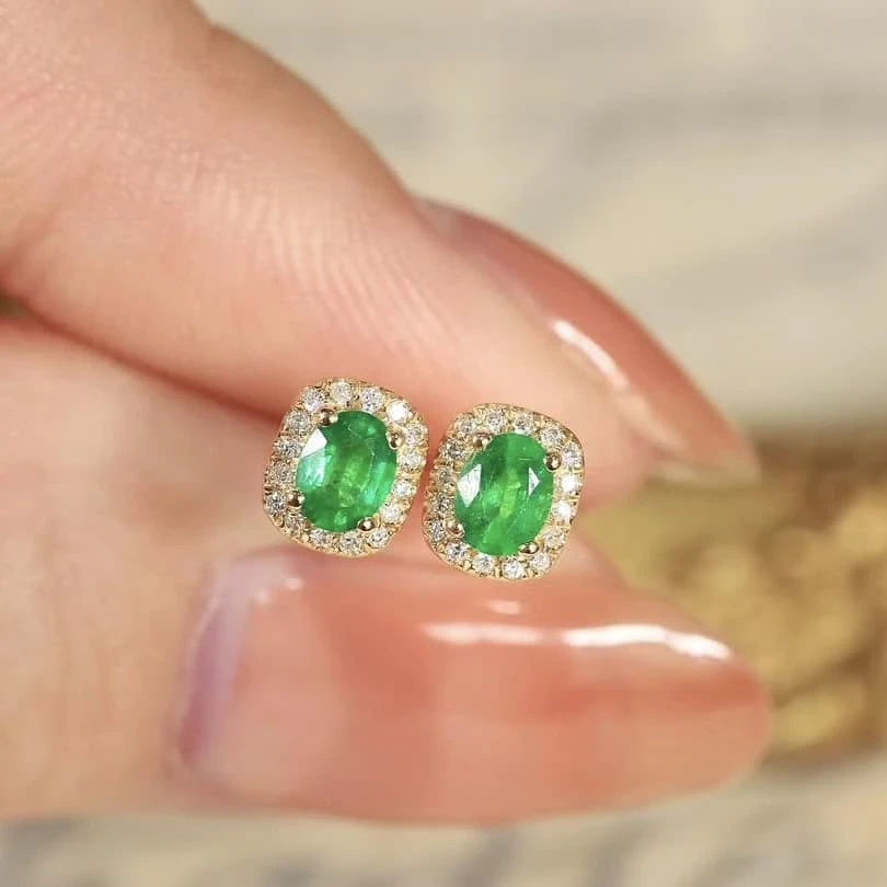 18K天然鑽石-祖母綠貴族風耳環 - 第3張圖 18K天然鑽石-祖母綠貴族風耳環