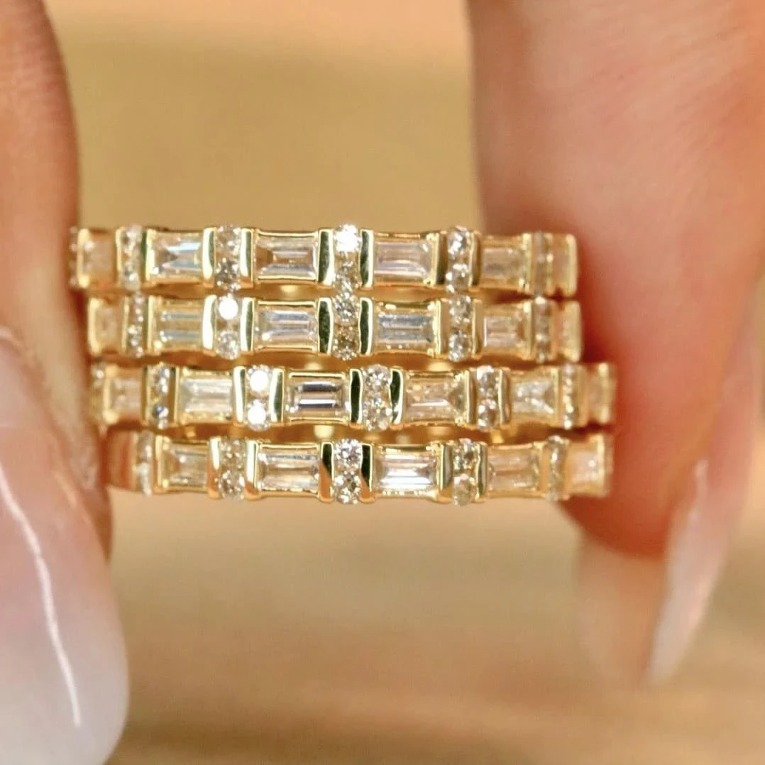 18K天然鑽石-T方型戒指