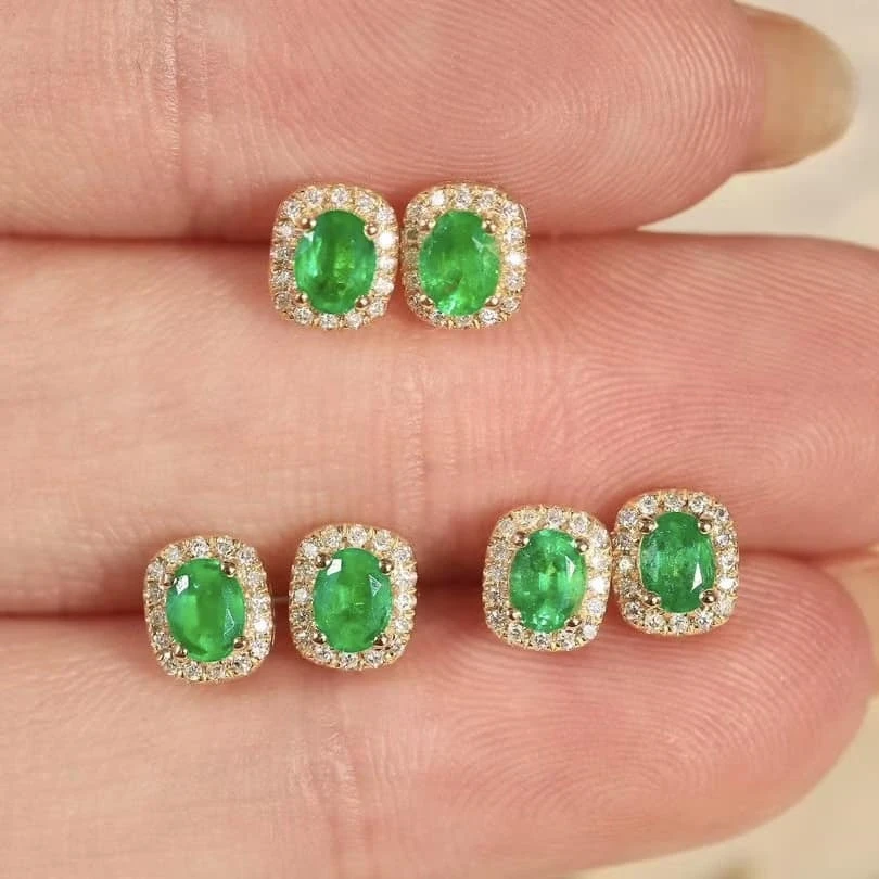 18K天然鑽石-祖母綠貴族風耳環 - 第4張圖 18K天然鑽石-祖母綠貴族風耳環