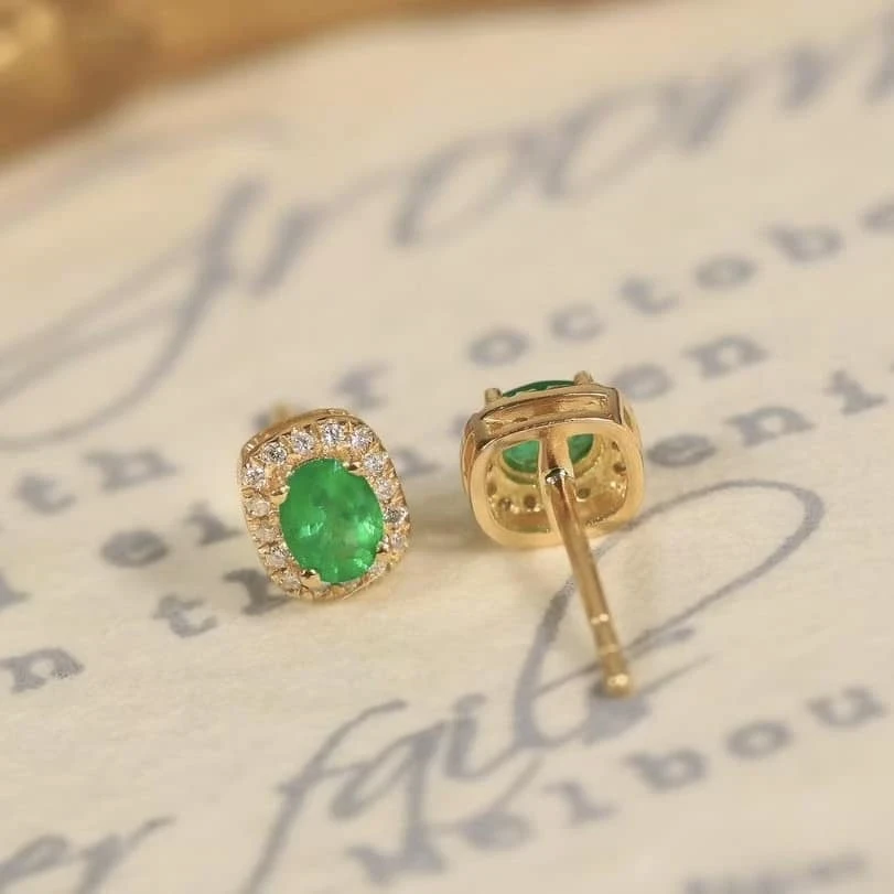18K天然鑽石-祖母綠貴族風耳環 - 第5張圖 18K天然鑽石-祖母綠貴族風耳環