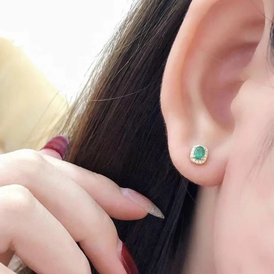 18K天然鑽石-祖母綠貴族風耳環 - 第6張圖 18K天然鑽石-祖母綠貴族風耳環
