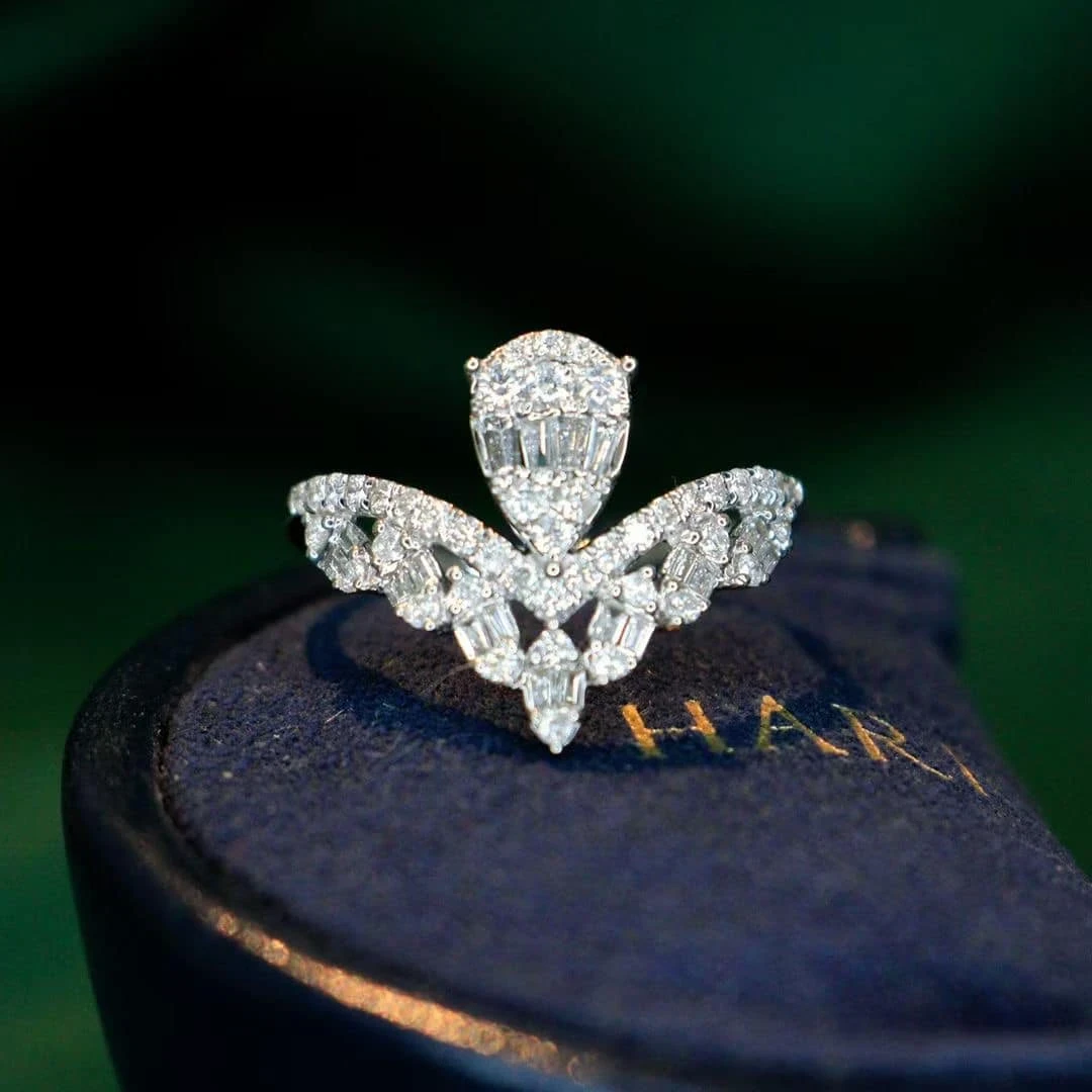 18K天然鑽石-T方V型戒指 - 第7張圖 18K天然鑽石-T方V型戒指