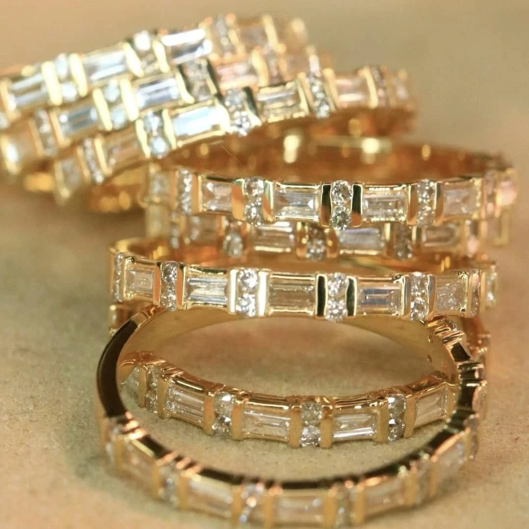 18K天然鑽石-T方型戒指