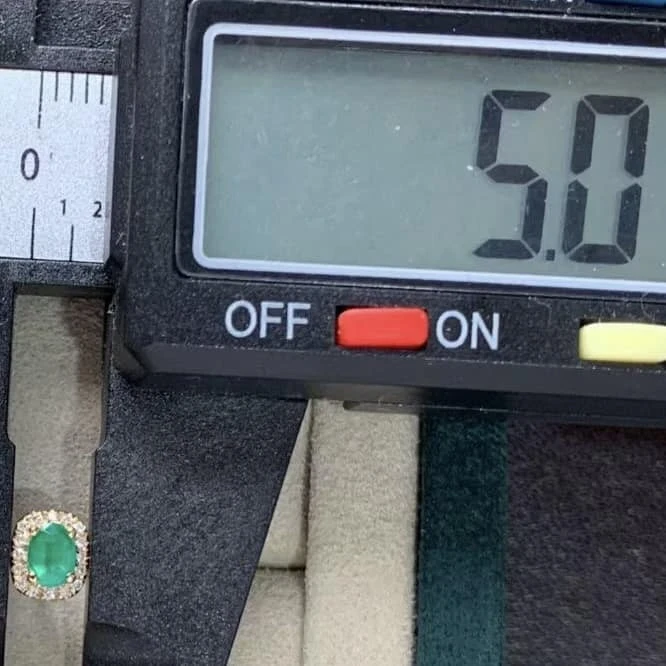 18K天然鑽石-祖母綠貴族風耳環