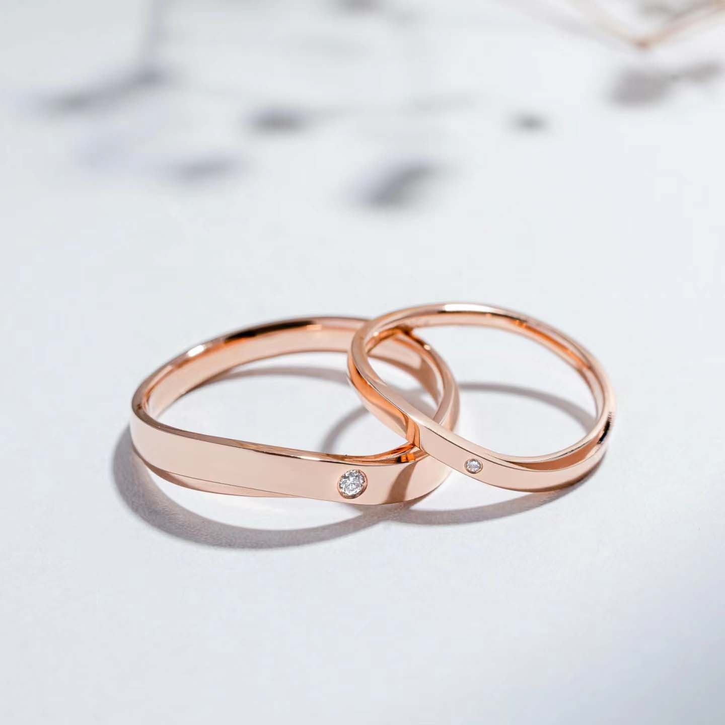 婚戒系列-不規則流動型對戒訂製