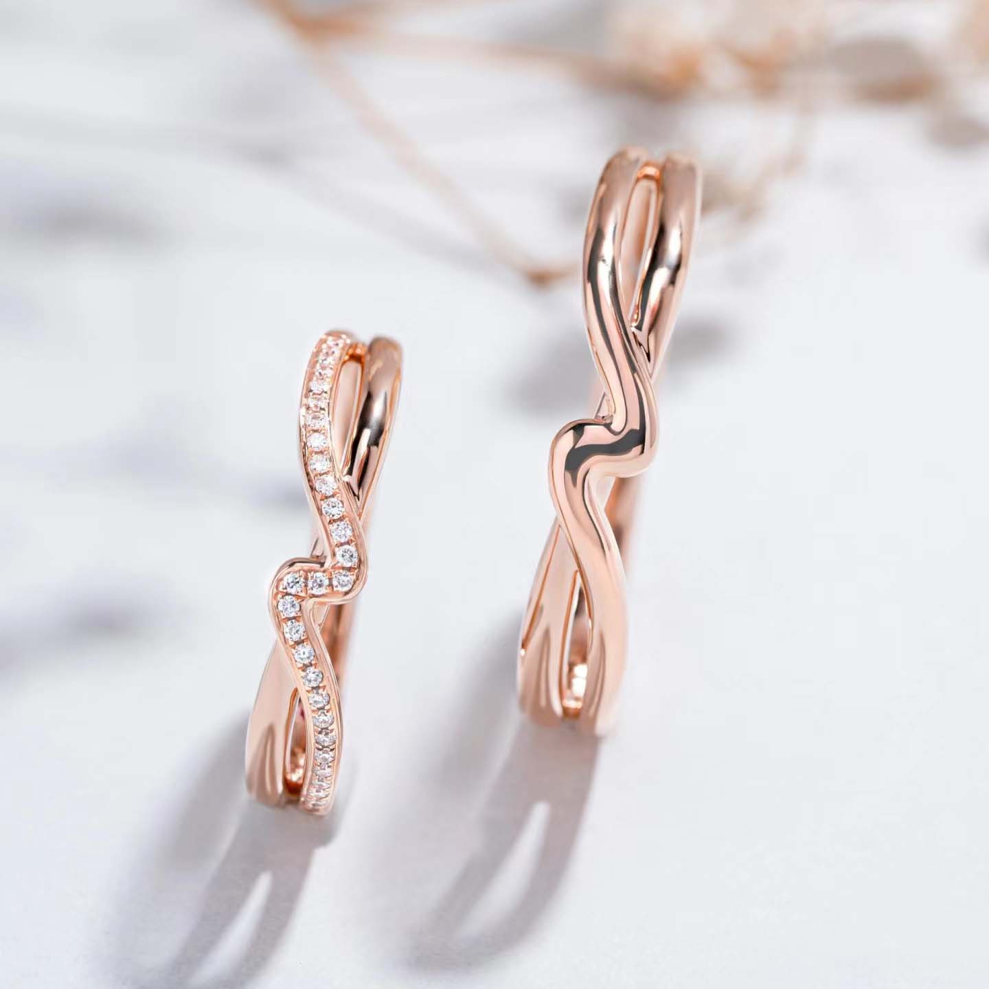 婚戒系列-流線型對戒訂製