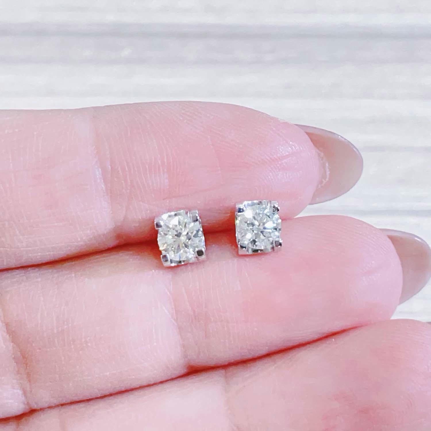 18K天然鑽石-牛頭鑲嵌顯大耳環